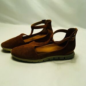 Sundance Womens Mamzelle Lorelai Tan Suede T Strap Mary Jane‎ Shoes Size 38